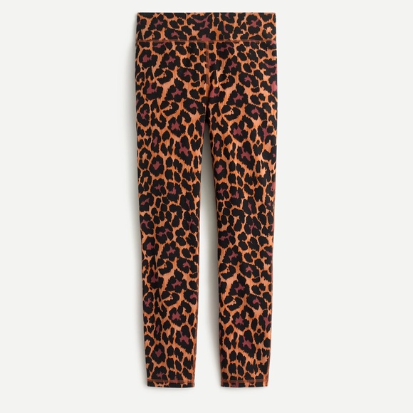 J.CREW 7/8 High-rise Leggings NWT Size Small Brown Black Leopsrd Print - Picture 9 of 12